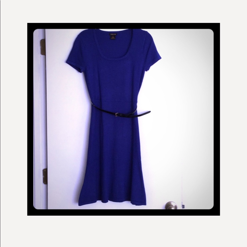 Iman Royal Blue Sweater Dress with Belt XS
